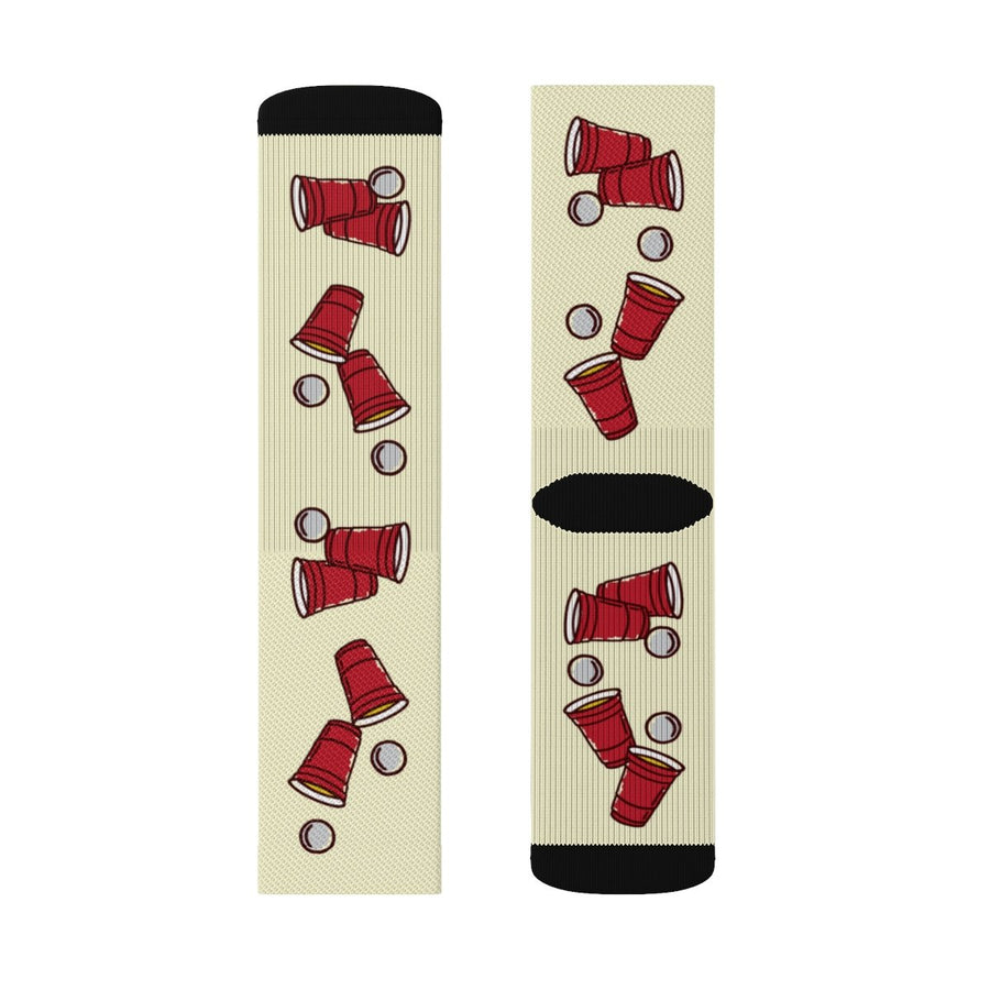 Beer Pong Adult Crew Socks | Funny Shirt from Famous In Real Life