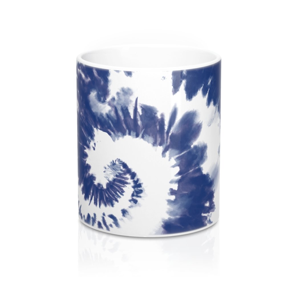 Blue & White Tie Dye Coffee Mug | Funny Shirt from Famous In Real Life
