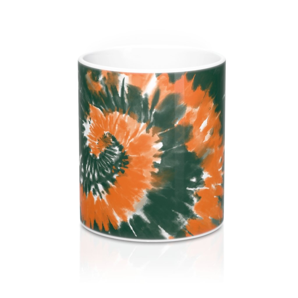 Green & Orange Tie Dye Coffee Mug | Funny Shirt from Famous In Real Life