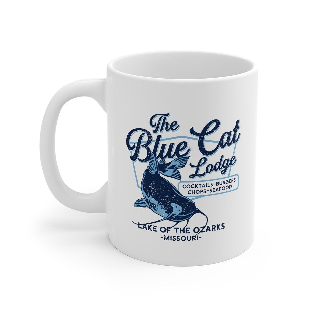 Blue Cat Lodge Coffee Mug | Funny Shirt from Famous In Real Life