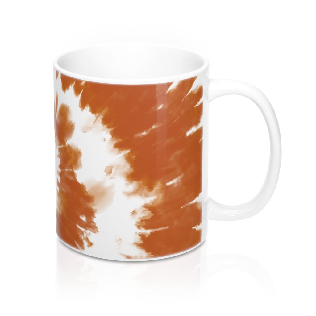 Burnt Orange & White Tie Dye Coffee Mug | Funny Shirt from Famous In Real Life