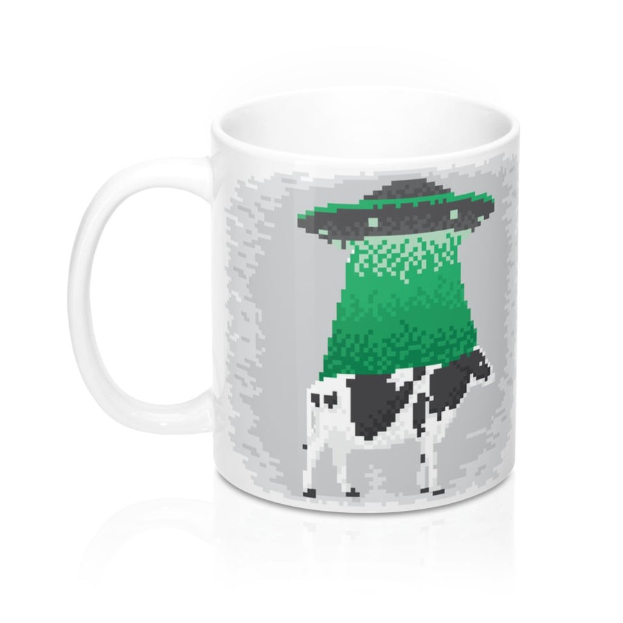 Aliens & UFO's 8-bit Coffee Mug 11oz | Funny Shirt from Famous In Real Life