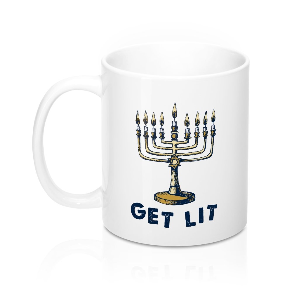 Get Lit for Hanukkah Coffee Mug | Funny Shirt from Famous In Real Life