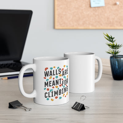 Walls are Meant for Climbing Coffee Mug | Funny Shirt from Famous In Real Life