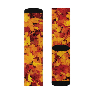 Fall Leaves Crew Socks M | Funny Shirt from Famous In Real Life