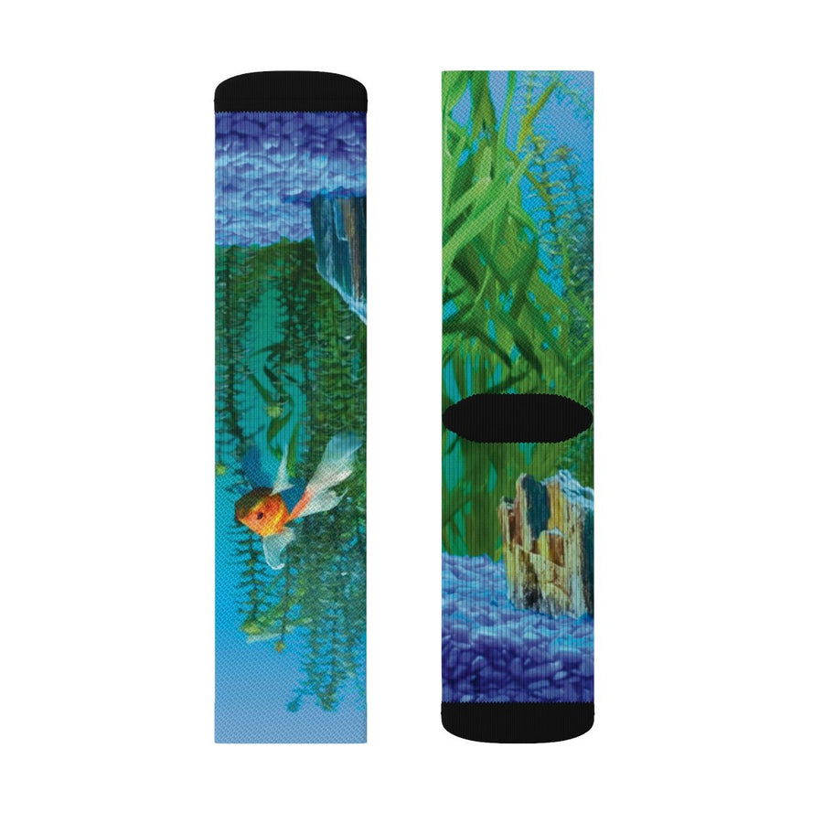 Aquarium Screensaver Adult Crew Socks | Funny Shirt from Famous In Real Life