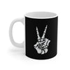 Peace Skeleton Hand Coffee Mug 11oz | Funny Shirt from Famous In Real Life