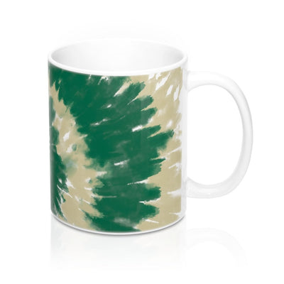 Green & Gold Tie Dye Coffee Mug 11oz | Funny Shirt from Famous In Real Life