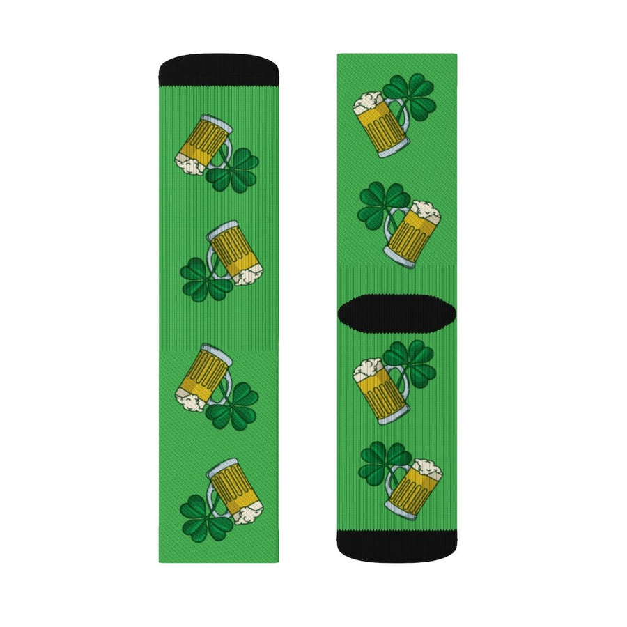 Shamrock Beer Adult Crew Socks | Funny Shirt from Famous In Real Life