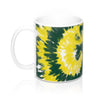 Green & Yellow Tie Dye Coffee Mug 11oz | Funny Shirt from Famous In Real Life