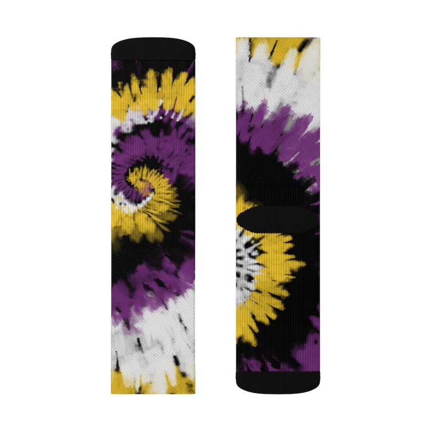 Non-Binary Tie Dye Adult Crew Socks | Funny Shirt from Famous In Real Life