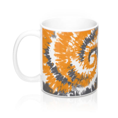 Orange & Grey Tie Dye Coffee Mug 11oz | Funny Shirt from Famous In Real Life