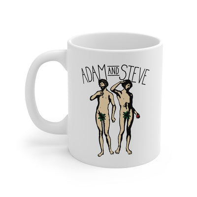 Adam And Steve Coffee Mug 11oz | Funny Shirt from Famous In Real Life