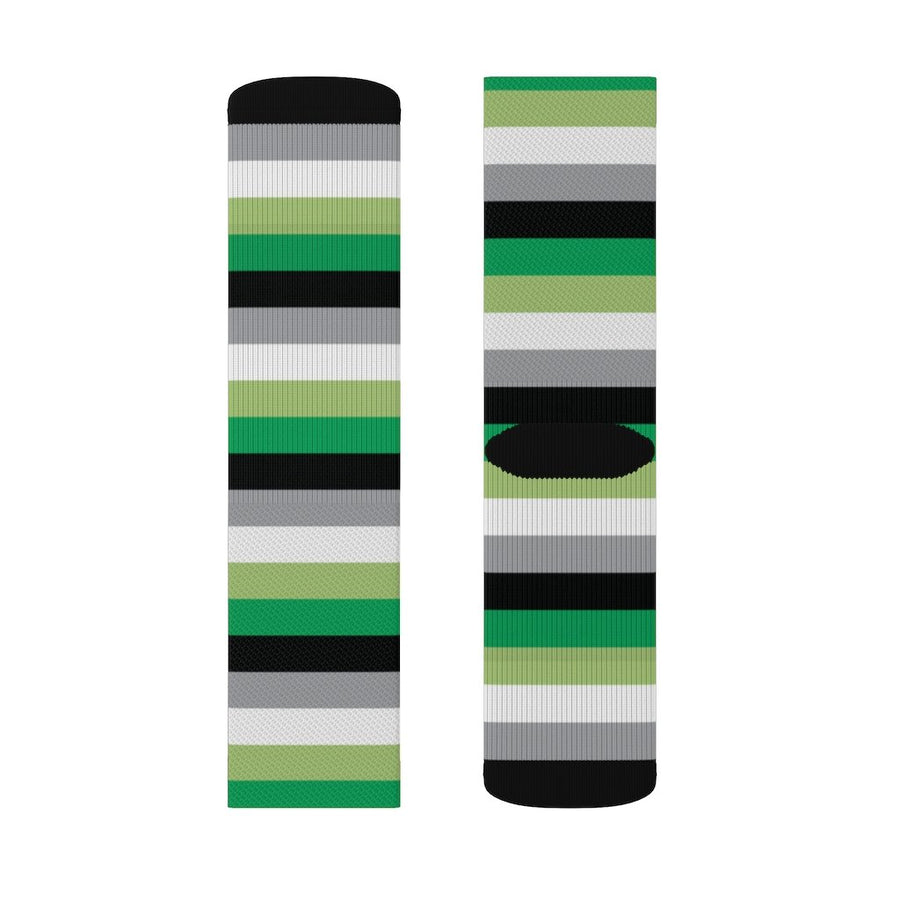 Aromantic Stripes Adult Crew Socks | Funny Shirt from Famous In Real Life