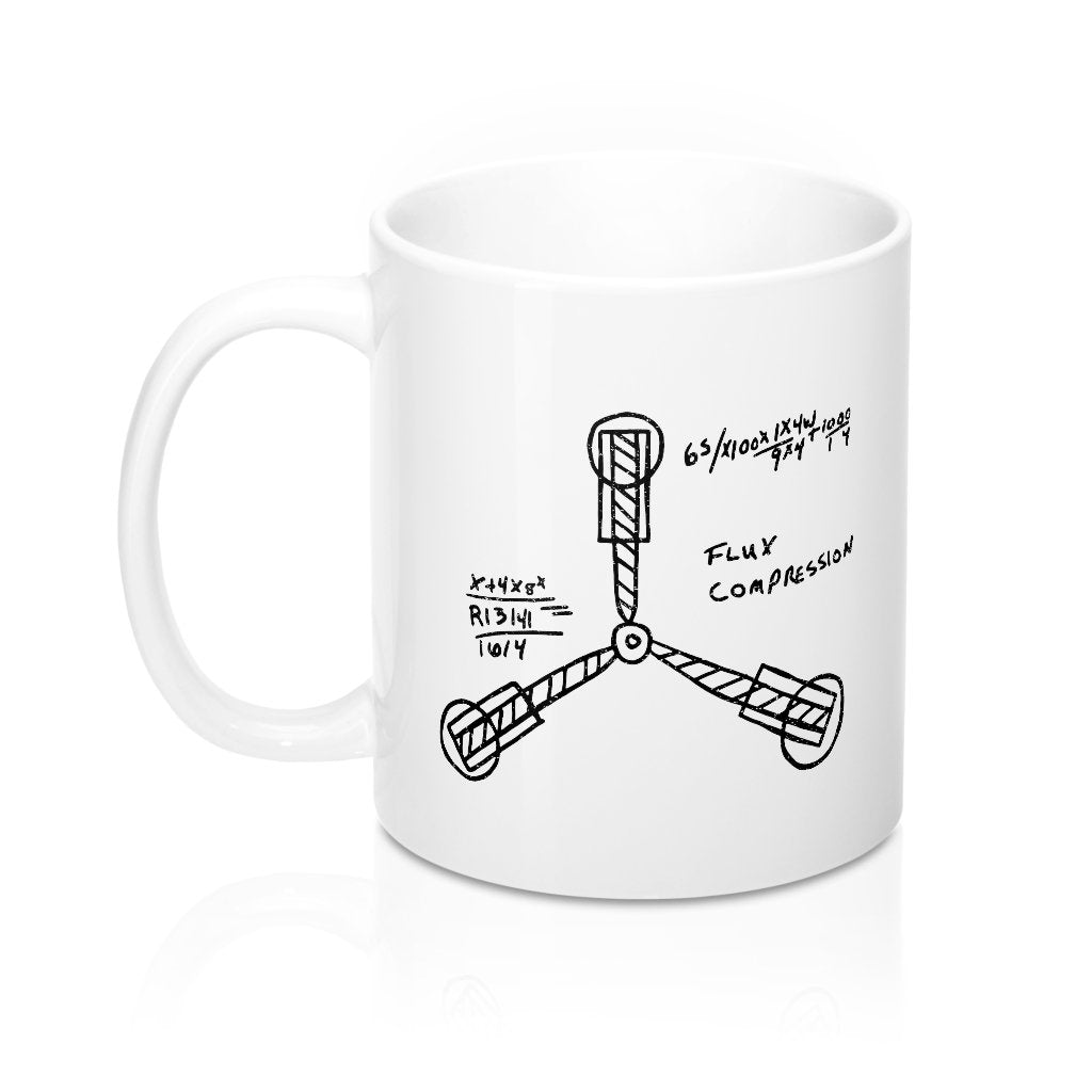 Flux Capacitor Sketch Coffee Mug | Funny Shirt from Famous In Real Life