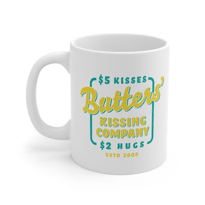 Butter's Kissing Company Coffee Mug 11oz | Funny Shirt from Famous In Real Life