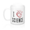 I Heart Science Coffee Mug 11oz | Funny Shirt from Famous In Real Life