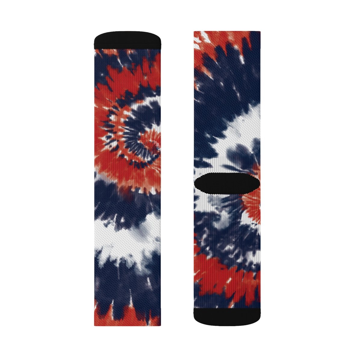 Navy Blue & Red Tie Dye Adult Crew Socks M | Funny Shirt from Famous In Real Life