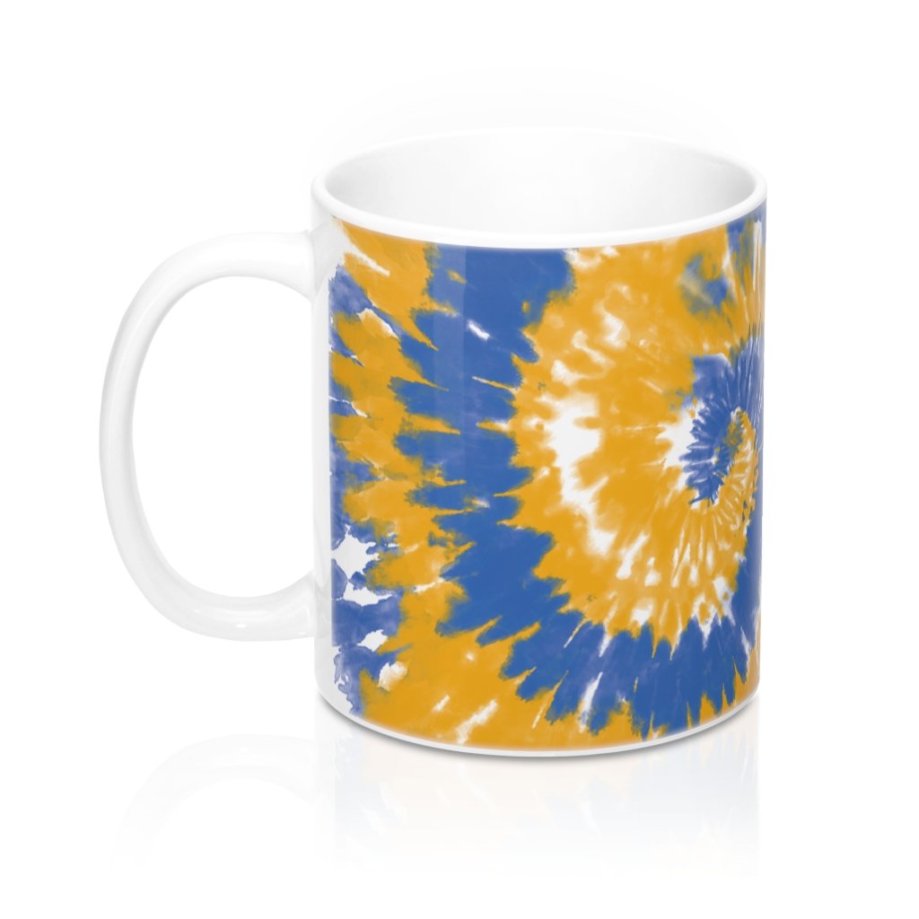 Powder Blue & Yellow Tie Dye Coffee Mug 11oz | Funny Shirt from Famous In Real Life