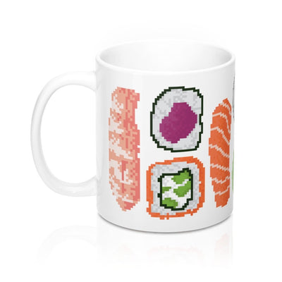 Sushi 8-bit Coffee Mug 11oz | Funny Shirt from Famous In Real Life