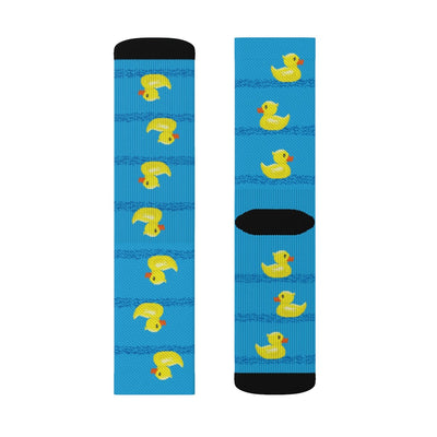 Rubber Ducks 8-Bit Adult Crew Socks M | Funny Shirt from Famous In Real Life