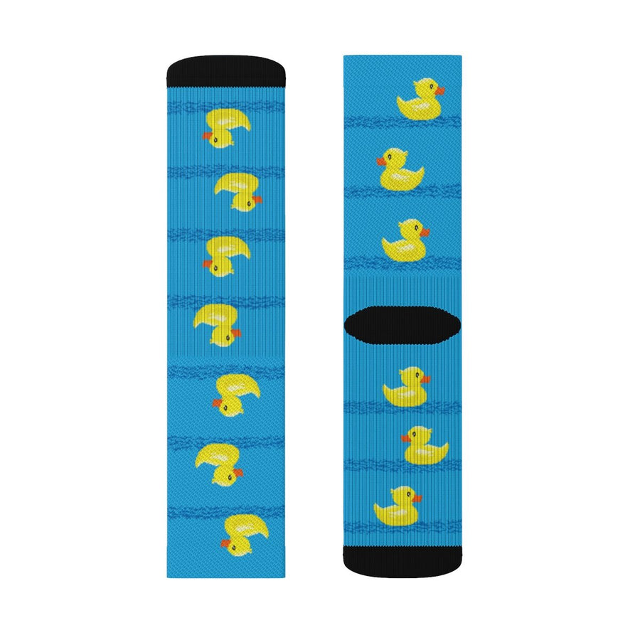 Rubber Ducks 8-Bit Adult Crew Socks | Funny Shirt from Famous In Real Life