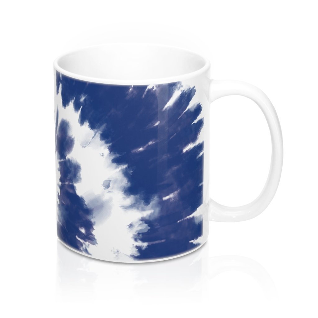 Blue & White Tie Dye Coffee Mug | Funny Shirt from Famous In Real Life