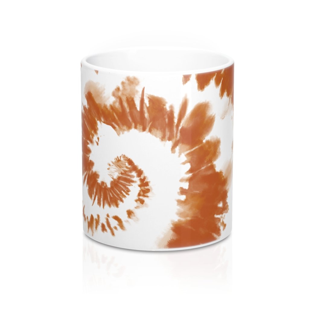 Burnt Orange & White Tie Dye Coffee Mug | Funny Shirt from Famous In Real Life