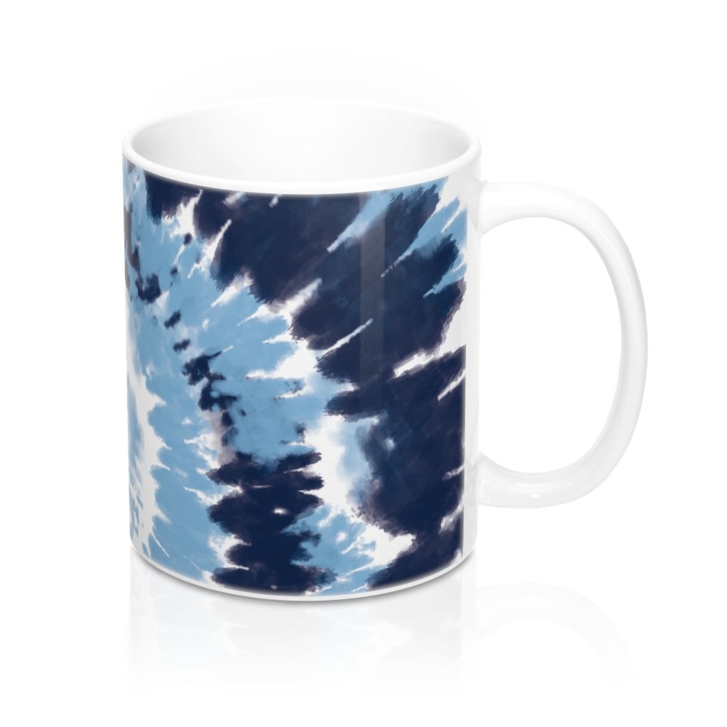 Light Blue & Navy Blue Tie Dye Coffee Mug | Funny Shirt from Famous In Real Life