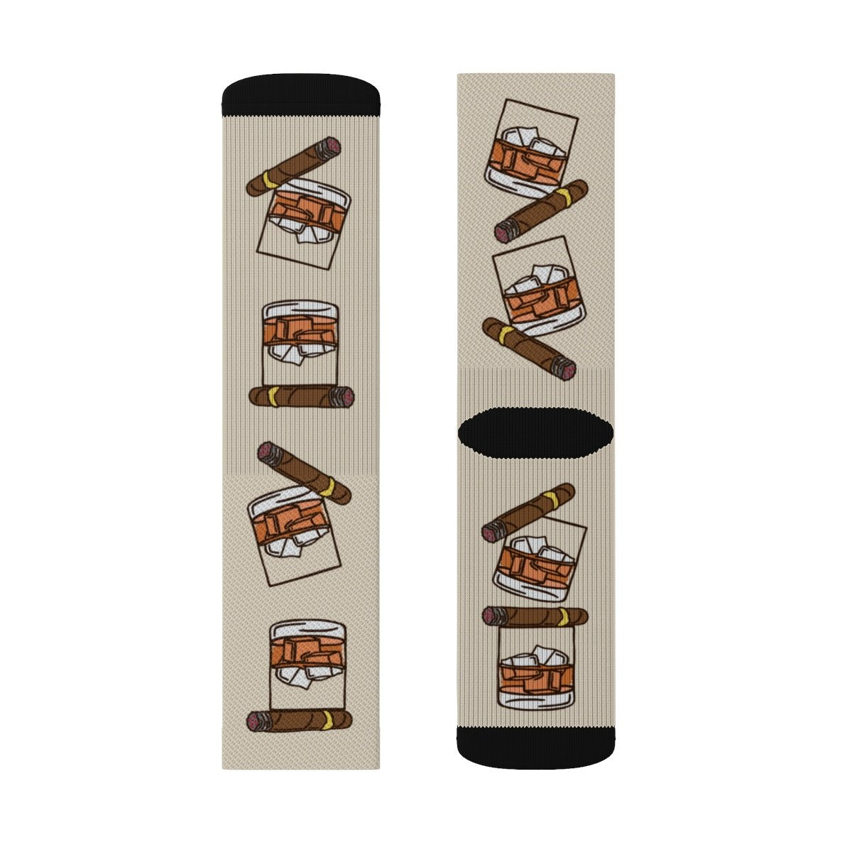 Whiskey & Cigars Adult Crew Socks | Funny Shirt from Famous In Real Life