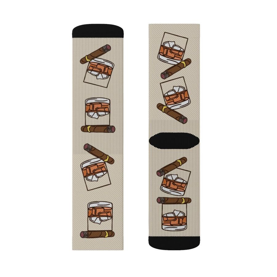 Whiskey & Cigars Adult Crew Socks M | Funny Shirt from Famous In Real Life