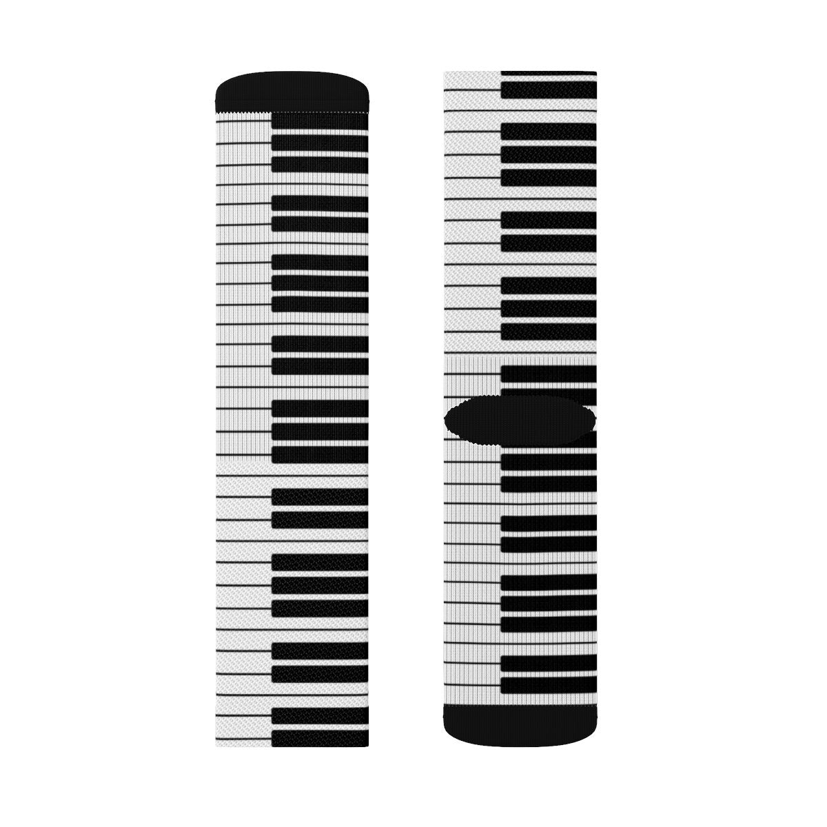 Piano Keys Adult Crew Socks M | Funny Shirt from Famous In Real Life