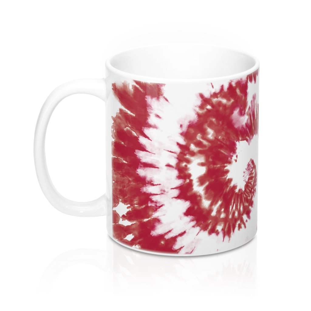 Maroon & White Tie Dye Coffee Mug 11oz | Funny Shirt from Famous In Real Life