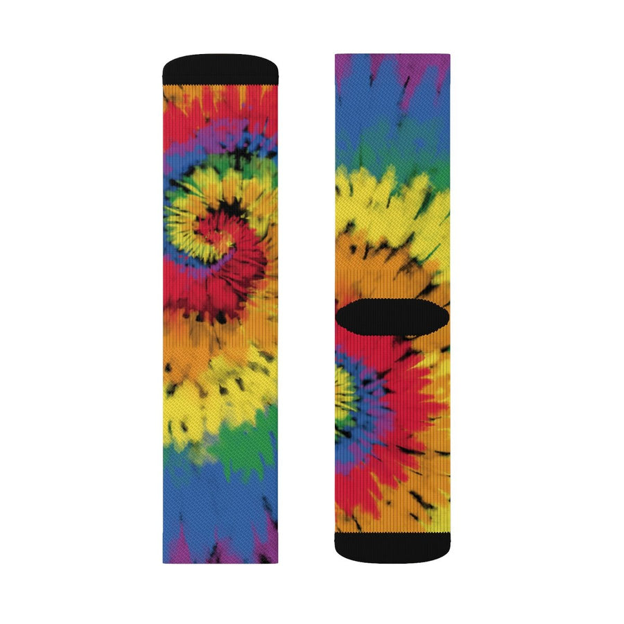 Rainbow Tie Dye Adult Crew Socks | Funny Shirt from Famous In Real Life