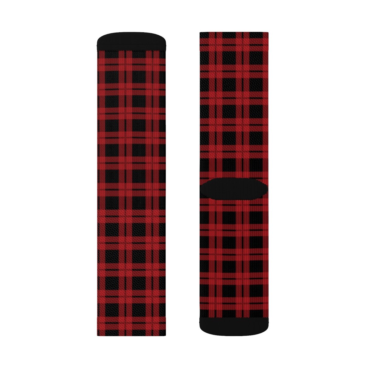 Red & Black Lumberjack Adult Crew Socks M | Funny Shirt from Famous In Real Life