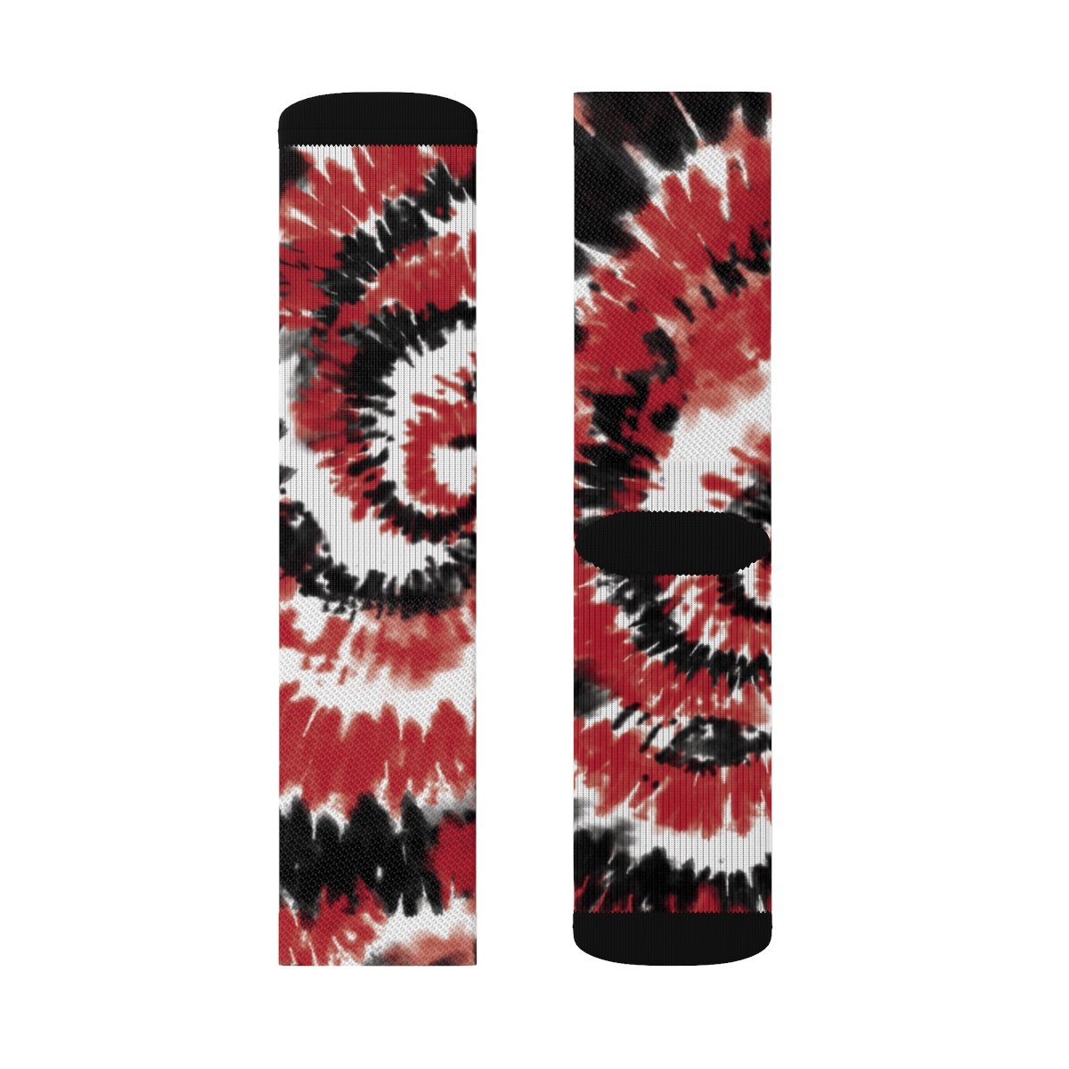 Red & Black Tie Dye Adult Crew Socks M | Funny Shirt from Famous In Real Life