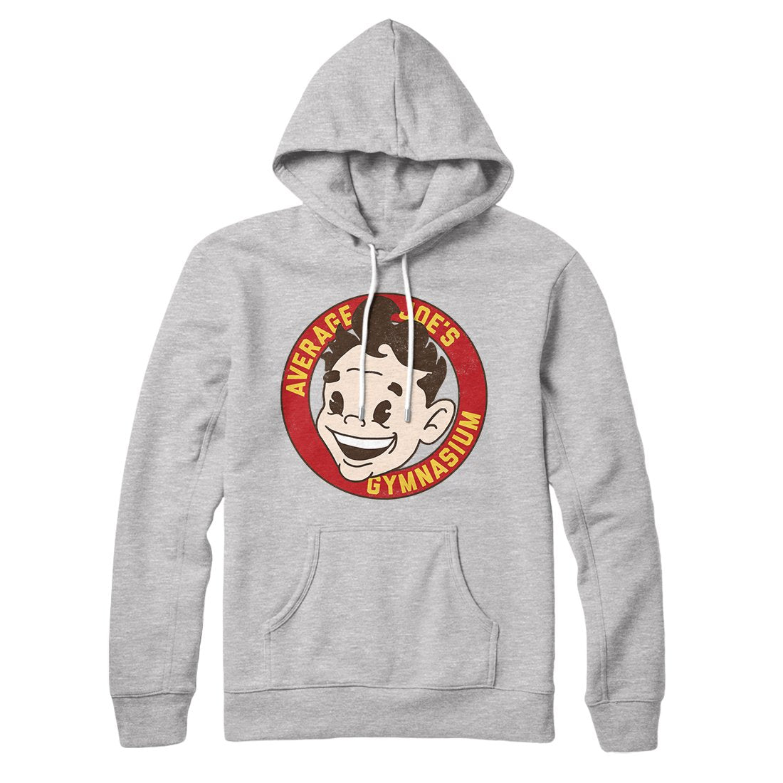 Average Joe's Gymnasium Hoodie Athletic Heather | Funny Shirt from Famous In Real Life
