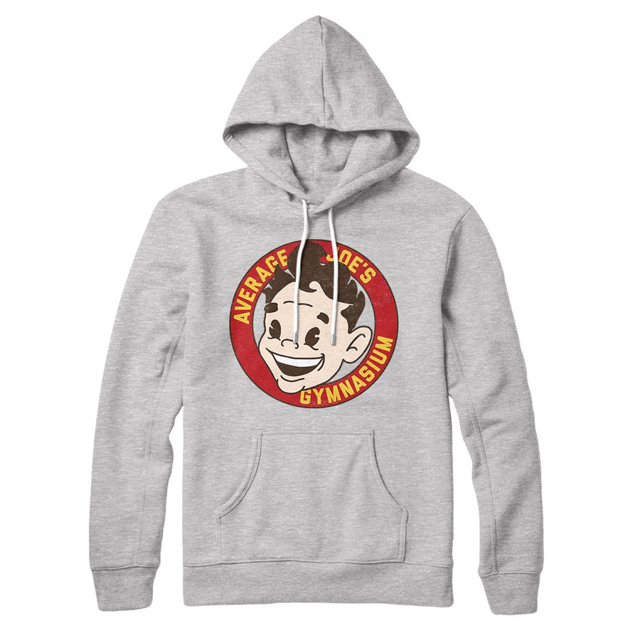 Average Joe's Gymnasium Hoodie Athletic Heather | Funny Shirt from Famous In Real Life
