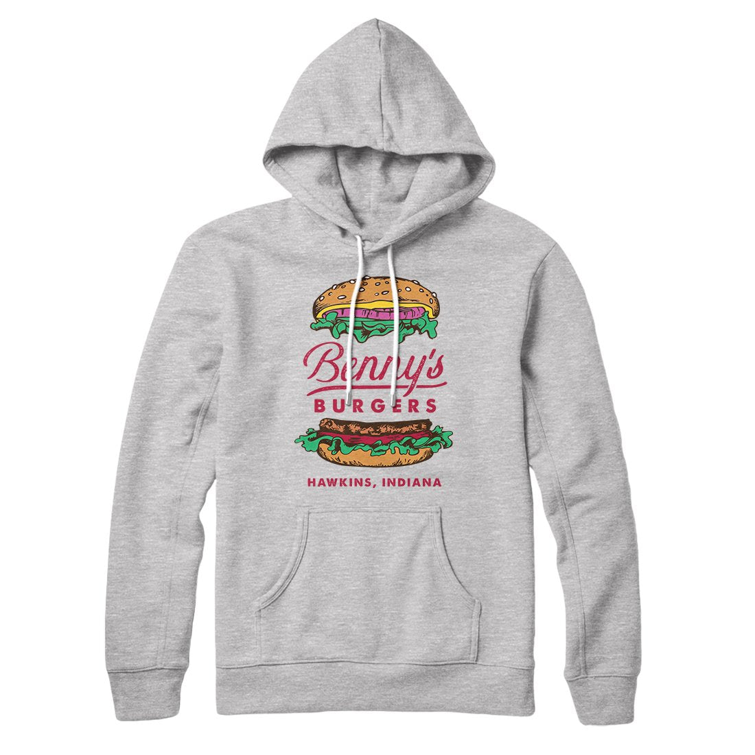 Benny's Burgers Hoodie Athletic Heather | Funny Shirt from Famous In Real Life