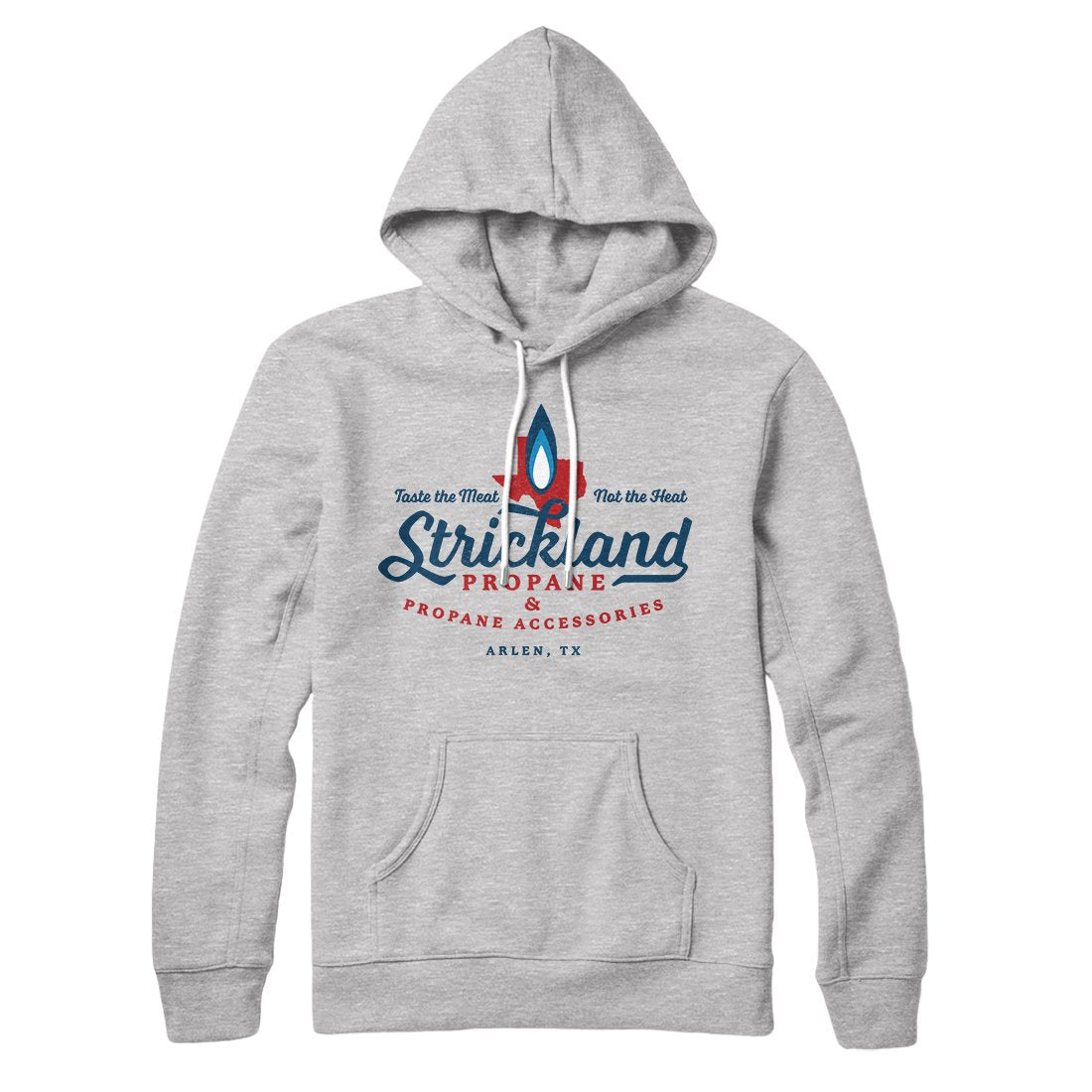 Strickland Propane Hoodie Athletic Heather | Funny Shirt from Famous In Real Life
