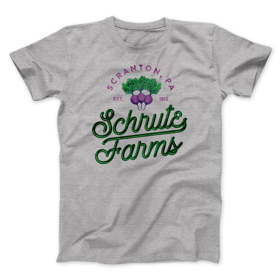 Schrute Farms Men/Unisex T-Shirt Athletic Heather | Funny Shirt from Famous In Real Life