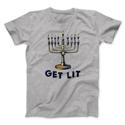 Get Lit for Hanukkah Funny Hanukkah Men/Unisex T-Shirt Athletic Heather | Funny Shirt from Famous In Real Life