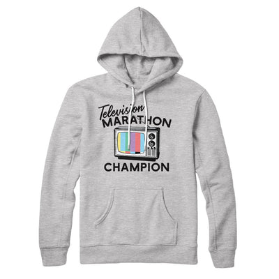 Television Marathon Champion Hoodie Athletic Heather | Funny Shirt from Famous In Real Life