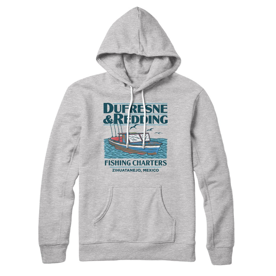 Dufresne & Redding Fishing Charters Hoodie Athletic Heather | Funny Shirt from Famous In Real Life