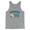Indoorsy Men/Unisex Tank Top Athletic Heather | Funny Shirt from Famous In Real Life