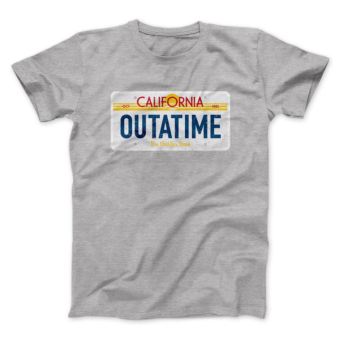 Outatime License Plate Funny Movie Men/Unisex T-Shirt | Funny Shirt from Famous In Real Life