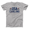 USA Curling Men/Unisex T-Shirt Athletic Heather | Funny Shirt from Famous In Real Life