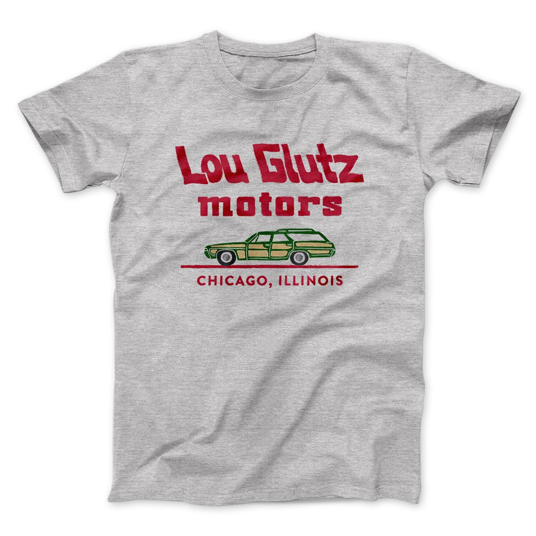 Lou Glutz Motors Funny Movie Men/Unisex T-Shirt Athletic Heather | Funny Shirt from Famous In Real Life