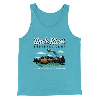 Uncle Rico's Football Camp Funny Movie Men/Unisex Tank Top Teal | Funny Shirt from Famous In Real Life