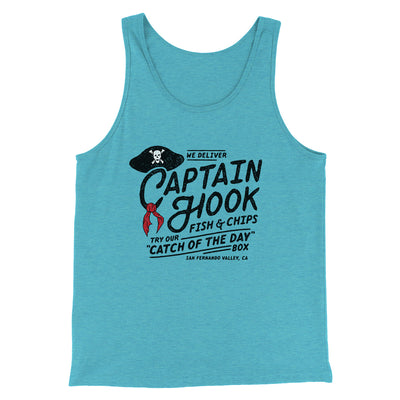 Captain Hook Fish And Chips Funny Movie Men/Unisex Tank Top Teal | Funny Shirt from Famous In Real Life